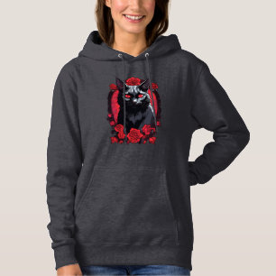 Sudadera Retrato animal gótico Gato negro