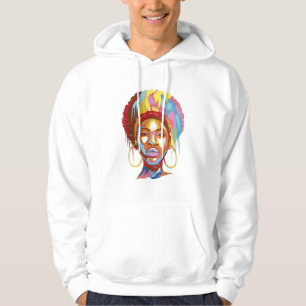 Sudadera Retrato Artístico de Mujer Negra con Degradado de