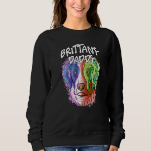 Sudadera Retrato colorido Brittany Perro Español Papá F
