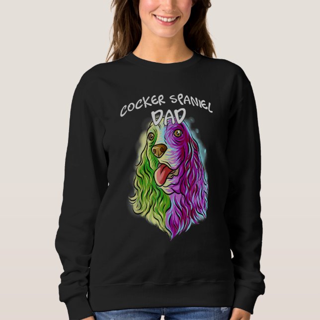 Sudadera Retrato colorido Cocker Perro Español Padre (Anverso)
