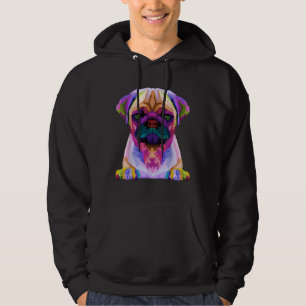Sudadera Retrato colorido de arte pop de pug Carlino por am