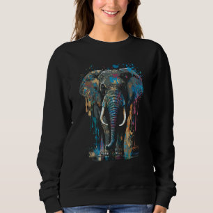 Sudadera Retrato Colorido de Elefante Animal Africano