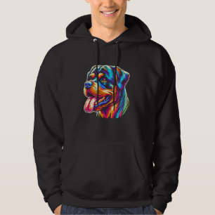Sudadera Retrato colorido de los amantes del perro Rottweil