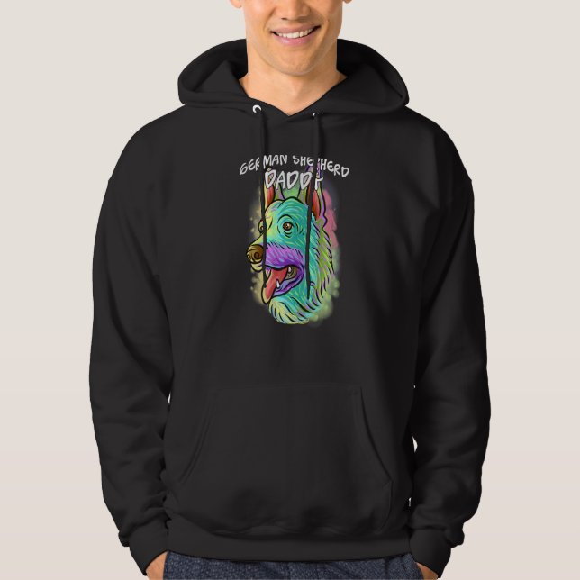 Sudadera Retrato colorido Pastor Alemán Papá Papi Fa (Anverso)