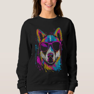 Sudadera Retrato colorido y Husky Siberiano Para Los Dueños