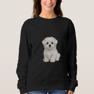 Sudadera Retrato de cachorro de maltes blanco esponjoso Ama