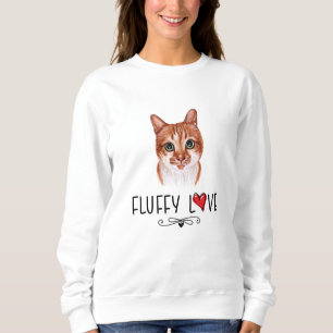 Sudadera Retrato de Cat Fluffy Love Kitty Meow