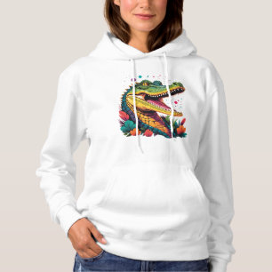 Sudadera Retrato de cocodrilo colorido