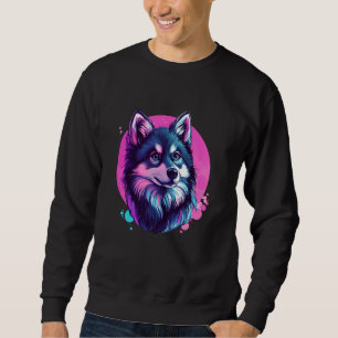Sudadera Retrato de colores vibrantes de perro Husky