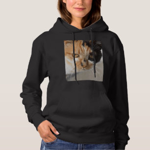 Sudadera Retrato de foto de gato color negro y blanco trico