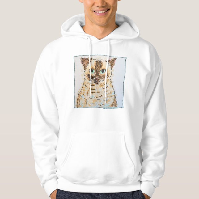 Sudadera Retrato de Gato Excéntrico y Colorido (Anverso)
