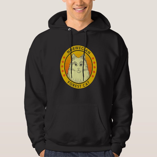 Sudadera Retrato de gato forestal noruego (Anverso)