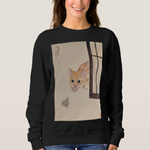 Sudadera Retrato De Gato Pintando Color De Agua De Gato Y M