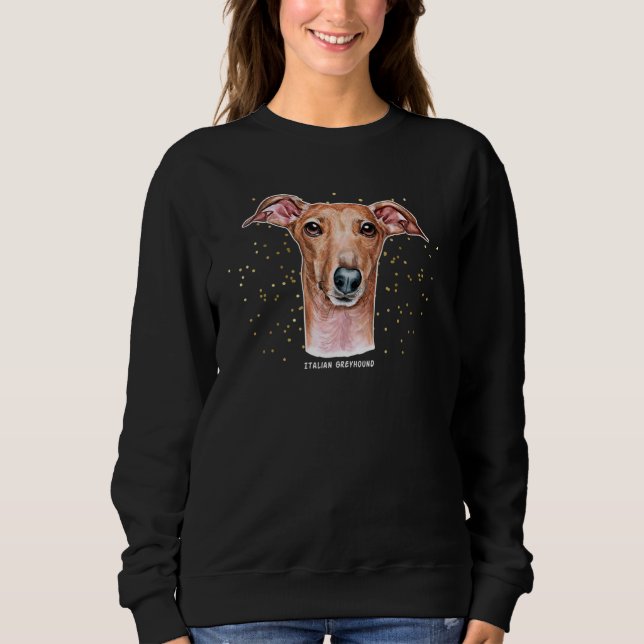 Sudadera Retrato de Greyhound italiano 4 Mascota propietari (Anverso)