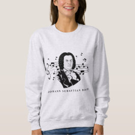 Sudadera Retrato de Johann Sebastian Bach y busto con notas