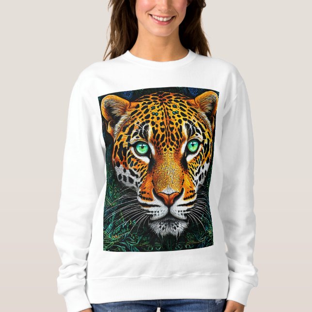 Sudadera retrato de leopardo (Anverso)