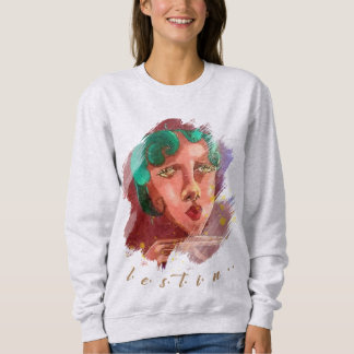 Sudadera Retrato de mujer colorida