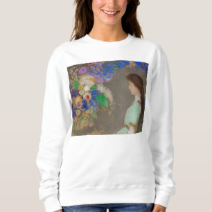 Sudadera Retrato de mujer con flores de Odilon Redon