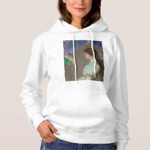 Sudadera Retrato de mujer con flores de Odilon Redon