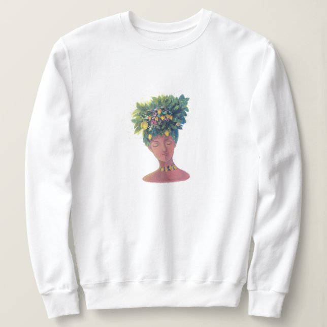 Sudadera retrato de mujer linda (Anverso del diseño)