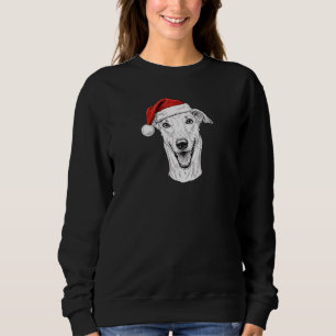 Sudadera Retrato de Navidad de perro Galgo dibujado a mano