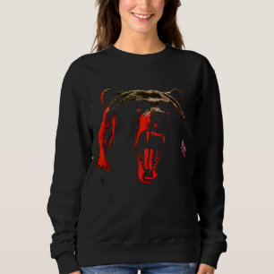 Sudadera Retrato de Oso Salvaje Oscuro con Iluminación Dram