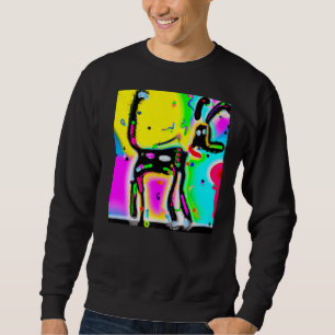 Sudadera Retrato de perrito perrito perrito de colores bril