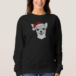 Sudadera Retrato de perro Chihuahua de Navidad con Santa di