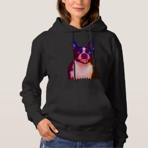 Sudadera Retrato de perro de Boston Terrier Watercolor Bost