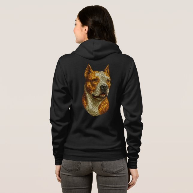 Sudadera Retrato de perro de Pitbull (Reverso completo)