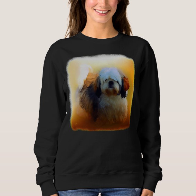 Sudadera Retrato de perro de Shih Tzu (Anverso)