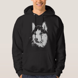 Sudadera Retrato de perro Husky Siberiano con ojos azules p