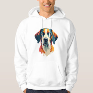 Sudadera Retrato de perro vintage colorido al estilo del ar