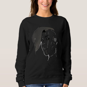 Sudadera Retrato de robot cíborg femenino cyberpunk Ai F de