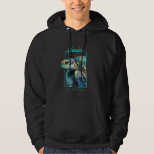 Sudadera Retrato de Tortuga Marina en Acuarela de Venice Fl