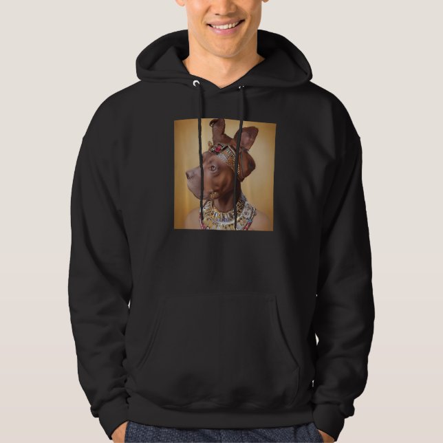Sudadera retrato facial de un perro antiguo como Cleopatra  (Anverso)