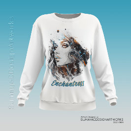 Sudadera Retrato femenino de acuarela encantadora