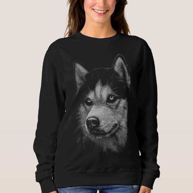 Sudadera Retrato Husky Siberiano 5 (Anverso)