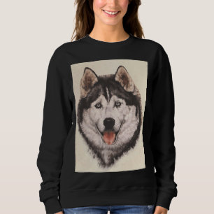 Sudadera Retrato Husky Siberiano En Color