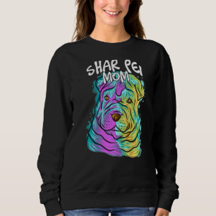 Sudadera Retrato pop colorido Shar Pei Perro Da de mamá