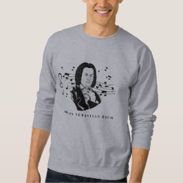 Sudadera Retrato y busto de Johann Sebastian Bach con notas
