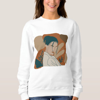 Sudadera retratos de diseño plano con colores boho