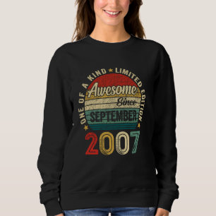 Sudadera Retro 18 Años Antiguo Septiembre 2007 Vintage 18 C