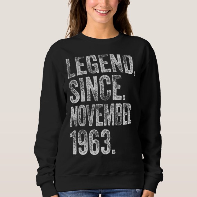 Sudadera Retro 1963 Cumpleaños Leyenda Nacida Desde 1963 (Anverso)