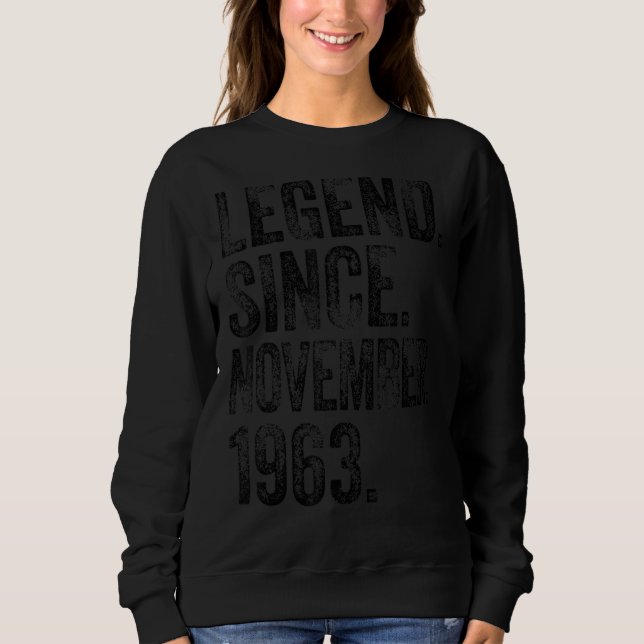 Sudadera Retro 1963 Cumpleaños Leyenda Nacida Desde 1963 (Anverso)