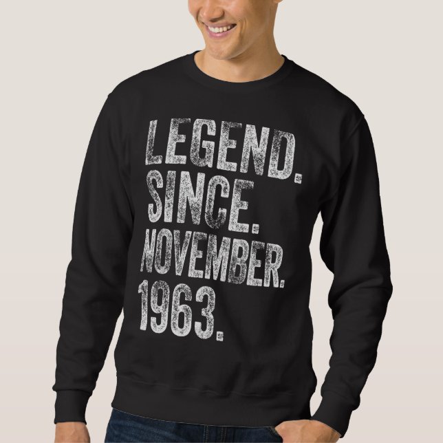 Sudadera Retro 1963 Cumpleaños Leyenda Nacida Desde 1963 (Anverso)