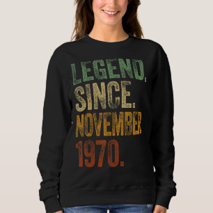 Sudadera Retro 1970 Nacimiento Noviembre Leyenda desde 1970
