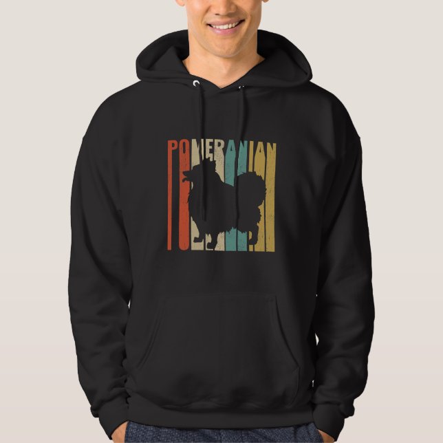 Sudadera Retro 1970 S Silhouette de Perro Pomerania Crackea (Anverso)