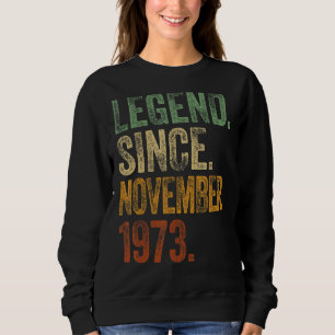 Sudadera Retro 1973 Nacimiento de Noviembre Leyenda desde 1