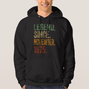 Sudadera Retro 1975 Nacimiento Noviembre Leyenda desde 1975